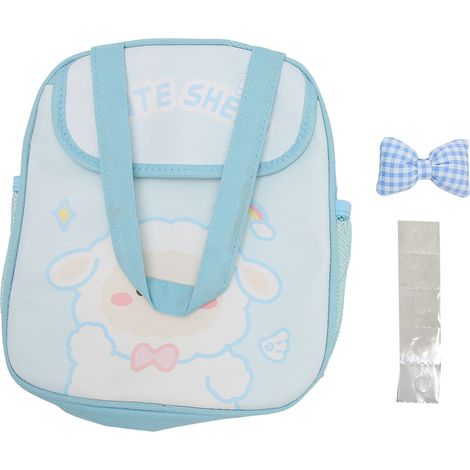 Sac à déjeuner isolé pour filles motif dessin animé grande capacité aluminium épais boîte repas kawaii pour bureau école mouton bleu (1/5)