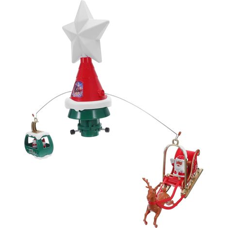 Étoile Lumineuse pour Sapin de Noël Rotative Étoile Musicale pour Sapin avec Lumières Décoration Festive de Noël (1/5)