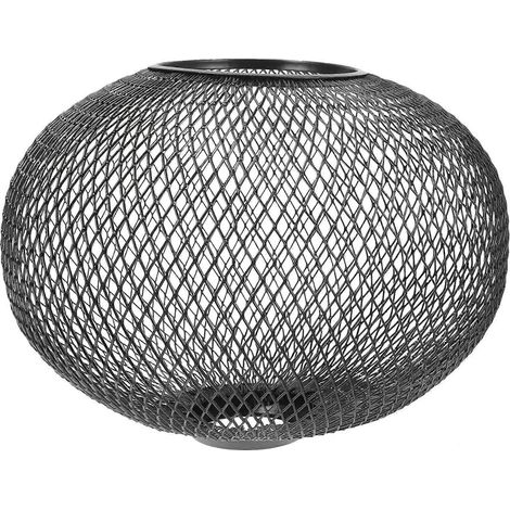 Pendelleuchtenschirm mit industriellem Lampenkäfig, schwarzes geometrisches Hohldesign für Esszimmerbeleuchtung Ref:1083