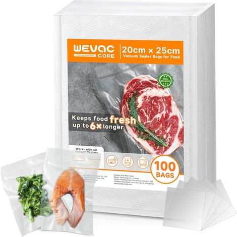 Sac Sous Vide Alimentaire 20x25cm 100 Sacs, Gaufrés, Sans BPA (1/5)