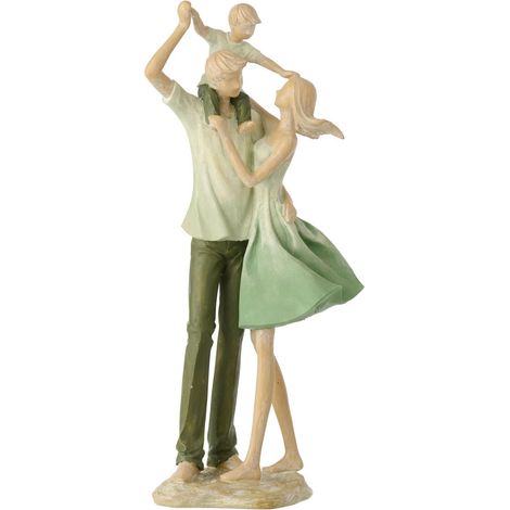 Statuette Famille 1 Enfant "Matcha" 39cm Vert (1/2)