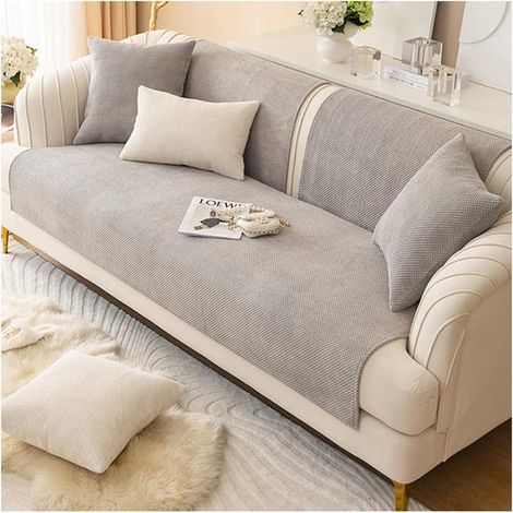 Sofabezug, L-förmig, Ecksofa, Sofabezug, 2/3/4-Sitzer, Sofaschutz, rutschfest, Sofaschutz, Katzen-/Hundeschutz (grau, 70 x 70 cm) (1/5)