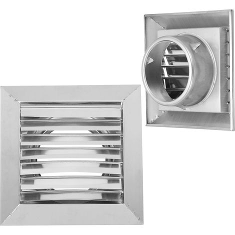 Rejilla de ventilación para secadora (4 pulgadas) – Salida de pared exterior de acero inoxidable con aletas móviles – Para sistemas de climatización, cocina y baño (1/5)