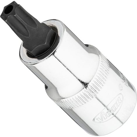 VIGOR Schraubendrehereinsatz, 1/2 (12,5 mm) Vierkant hohl, Tamper Resistant TORX Profil, SW T45H (1/2)
