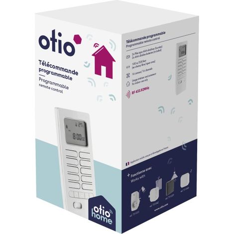 Otio – Télécommande programmable 16 canaux – Fonction thermostat – Portée 100m – Compatible RF 433MHz – Installation plug & play (1/10)