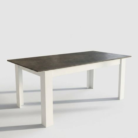 Mesa de comedor extensible de madera efecto mármol Gemma (1/5)