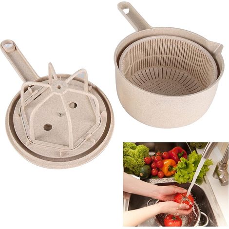 Essoreuse à Salade Manuelle pour Fruits, Légumes et Riz (1/5)