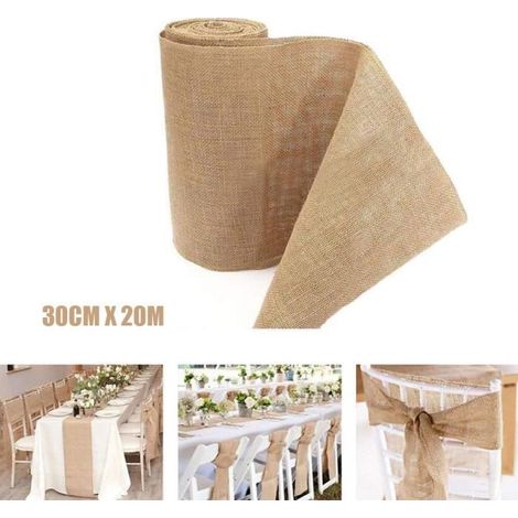Chemin de Table - Toile de Jute - Vintage - 30 cm x 20 m (1/4)