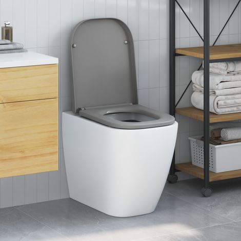 Toilettensitz Quick Release Absenkautomatik Duroplast Grau vidaXL736241 (1/5)