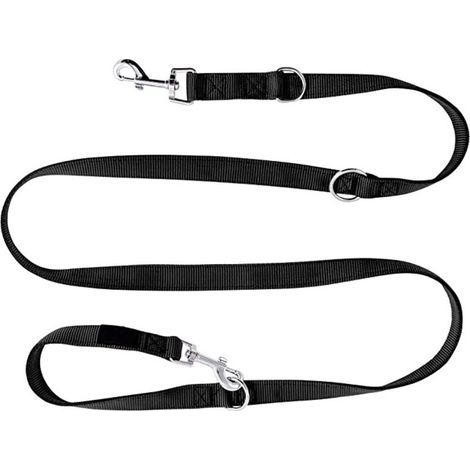 laisse éducative pour chien en noir graphite, solide et réglable en 3 Differente longueurs ( 2.51.55m ) laisse pour chien, double laisse, tressée, laisse en corde, laisse réglable (1/5)