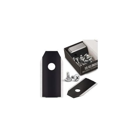 15x Titanium BLACK lames pour tous les Husqvarna Automower - 15 vis incluses - Lames de tondeuses-robots adaptées aux Husqvarna 305, 308, 310, 315, 320, 420, et bien d'autres.