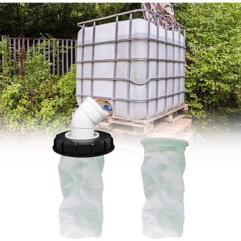 pair Filtro de tapa IBC de 45°, filtro de agua de lluvia de nailon de 163 mm, lavable con tapa para depósito de agua de lluvia IBC DN 150 (1/5)