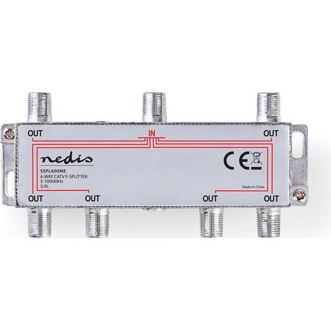 Divisor catv 5 - 1000mhz perdida de insercion 100 db numero de salidas 6 75 ohmios zinc