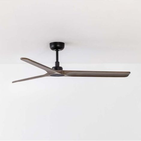 [NEUWERTIG] B-Ware FARO BARCELONA Deckenventilator Heywood schwarz Holz dunkel Ventilator Lampe (1/2)