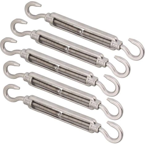 Lot de 5 tendeurs à câble en acier inoxydable 304 M6 (crochet et crochet) (1/5)