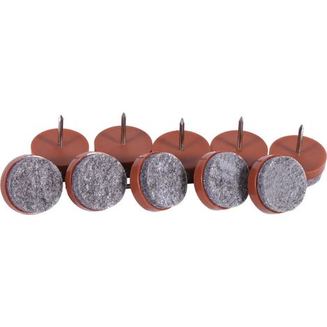 20 Möbelgleiter für Stuhlbeine, Filz, kratzfest, geräuschdämpfend, braun, 24 mm (1/5)