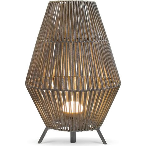 Tragbare LED Tischlampe mit Akku IP54 dimmbar Fernbedienung 2700 K 72 cm Taupe kabellose Außenleuchte Terrassenlampe (1/4)