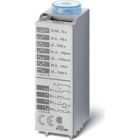 relais temporisé multifonction - embrochable sur socle - 2rt - 48v ac/dc - finder 850200480000pas