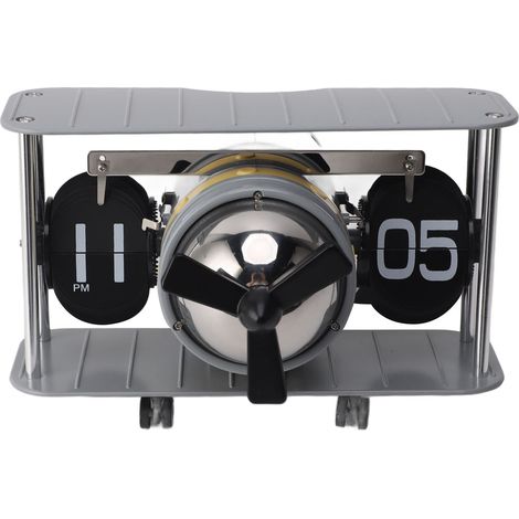 Reloj de Escritorio Retro Diseño Avión, Acero Inoxidable 304 con Minutero y Alarma, Mecanismo Duradero – Ideal para Oficina y Hogar (1/5)