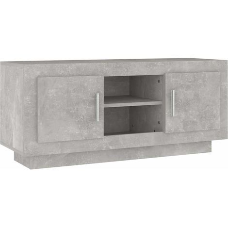 Meuble TV, Étagère TV, Meuble de Salon, Gris béton 102x35x45 cm Bois d'ingénierie OIB9792E (1/5)