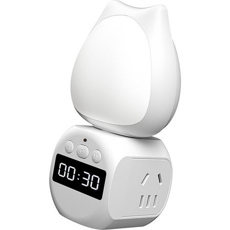 Nachtlicht zum Einstecken, 350° drehbar, Mini-LED, augenschonend, Smart-Steuerung, weißes Nachtlicht mit Uhranzeige, ohne Fernbedienung (1/5)