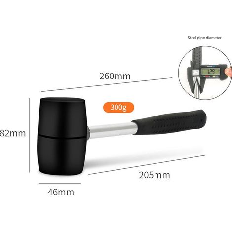 Marteau en caoutchouc avec manche en acier de 8 oz (1/5)