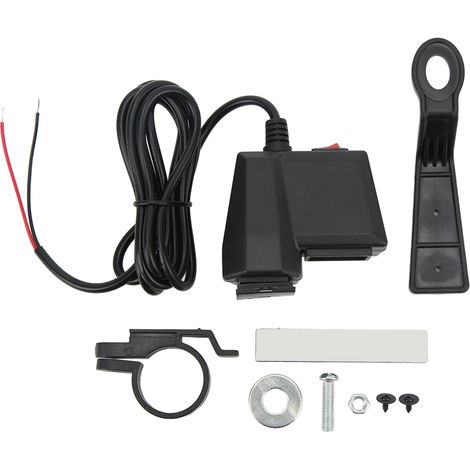Chargeur USB Double 3.1A pour Moto avec Voltmètre Rouge - Kit de Conversion pour Équipement Motocyclette (1/5)