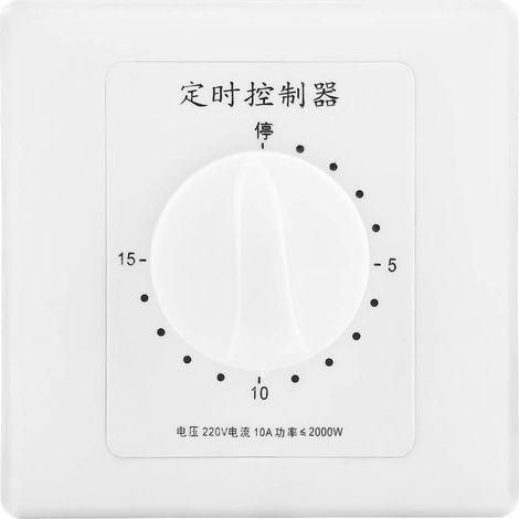 15 Interruttore timer intelligente 220 V Minuti Pompa dell'acqua meccanica Timer rotativo con conto alla rovescia Ruota il contatore per controllare la ventola dell'acqua Scaldabagno Lampada.