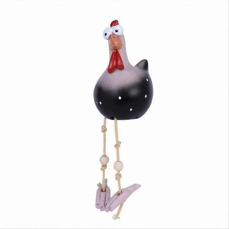Coq en résine pour extérieur, amusant, noir (1/5)