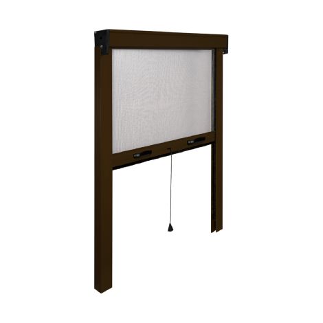 Irs zanzariera alluminio marrone cm 80x170 verticale per finestra finestre (1/4)