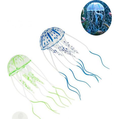 TRADE SHOP - Decorazione Medusa In Silicone Per Acquario Dolce E Marino Fluorescente Pesci - (1/5)