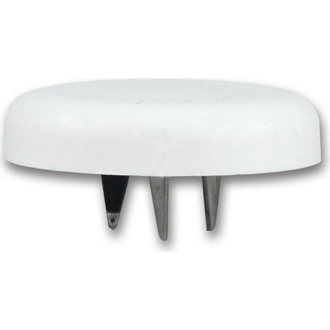 Nagelgleiter rund, Möbelgleiter Bodenschutz Stuhlgleiter, 3 Einschlagdorne, Kunststoff weiß, ø27 mm, langlebig und stabil