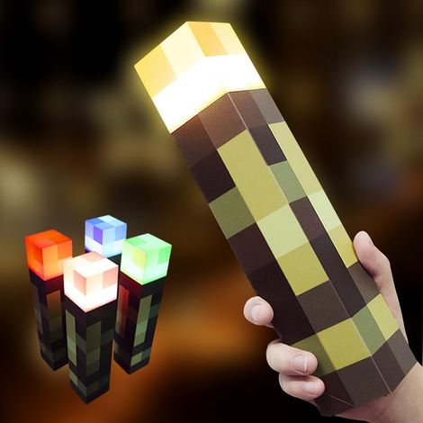 Lámpara de pared de noche - 4 colores - 28 cm - LED Mcers - Recargable por USB - Sonido y luz - Efecto llama - Lámpara de noche 3D para niños - Juguete de cosplay (1/5)