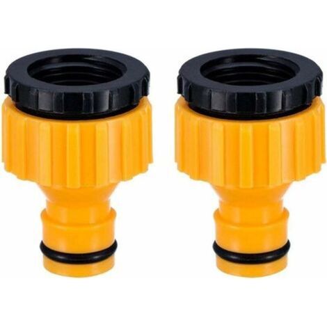 3/4 Zoll and 1/2 Zoll 2-in-1-Wasserhahnadapter aus Kunststoff für Gartenschläuche im Freien mit Gewinde, 2er-Pack (1/4)