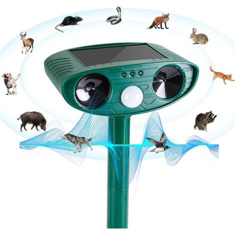 Solarbetriebener Katzenvertreiber für den Garten Ultraschall Mardervertreiber mit 8 m Reichweite Tiervertreiber mit Bewegungssensor Wirksam gegen (1/5)