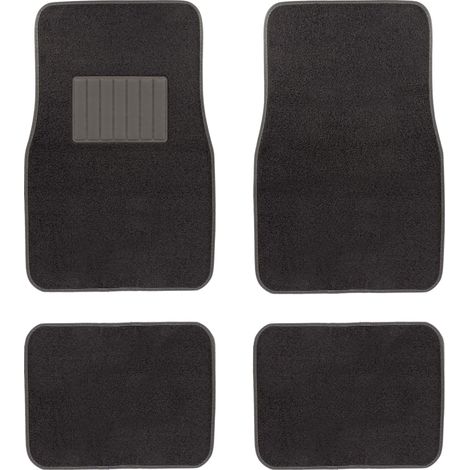 4 Tapis Moquette Premium universels - Tissu noir (1/4)