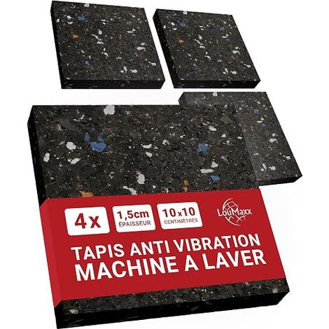 Mat anti-vibration pour machine à laver – 10 cm x 10 cm – Machine à laver le bruit de mousse – Épaisseur 1,5 cm pour toutes les machines à laver et les séchoirs. (1/5)