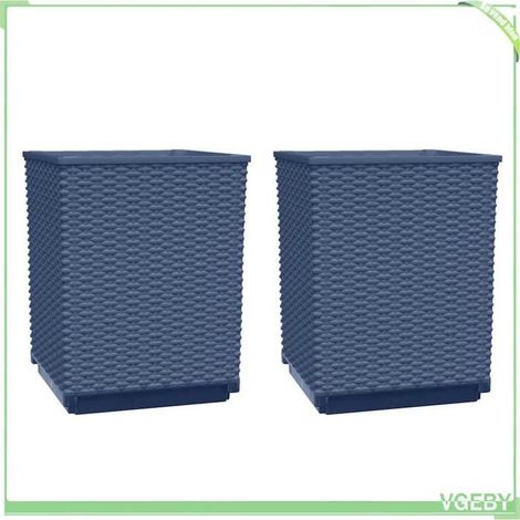 Jardinière - FAFEICY - 364180 - bleu gris - 30x30x37 cm - lot de 2 (1/5)
