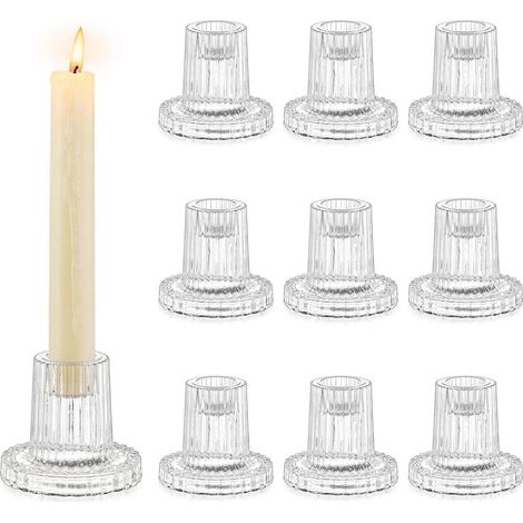 Kerzenhalter Glas Stabkerzen 10er Set Hochzeit 10 Transparent (1/5)