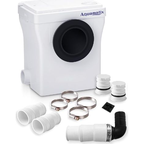 Cubo 400W Broyeur Sanitaire 110L/min Pompe de Relevage avec filtre à charbon 3 entrées pour toilettes, éviers et baignoires, Distance de pompage verticale de 8m (1/5)