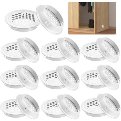 Pack of 20 50mm Round Stainless Steel Ventilation Grilles, Suitable for Furniture, Kitchen, Cabinets and Wardrobes (1/5)