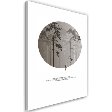 Tableau déco Oiseaux Forêt dans le brouillard Nature 60x90 (1/5)