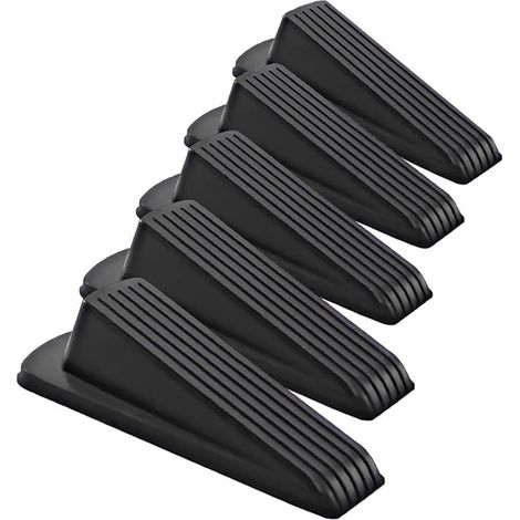 Juego de 5 cuñas de goma antideslizantes para puertas, que proporcionan protección a las paredes y un soporte estable en suelos de baldosas, moqueta y madera. (1/5)