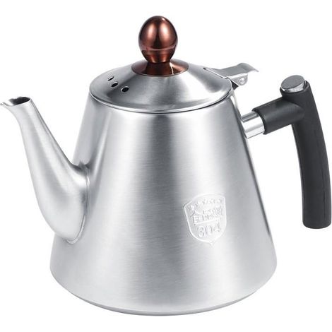 Théière en acier inoxydable de 1,2 L avec fond épais, poignée en silicone anti-brûlure, compatible induction, pour la cuisine quotidienne (1/5)