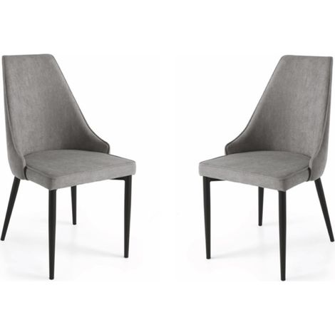 Sedia tessuto Grigio Chiaro - gambe metallo NELLI 2 sedie (1/4)
