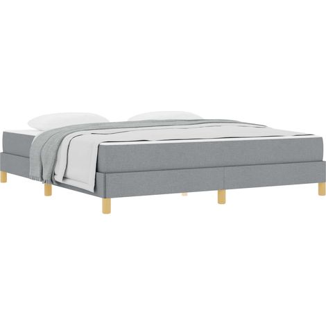 Maison Exclusive - Lit à ressorts avec matelas Gris clair 180 x 200 cm tissu (1/5)