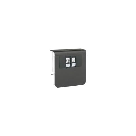 HAGER TEHALIT SL SL20080 BOÎTE DE DONNÉES CAT.6 2 PRISES NOIR GRAPHITE RAL 9011 SL200809079011