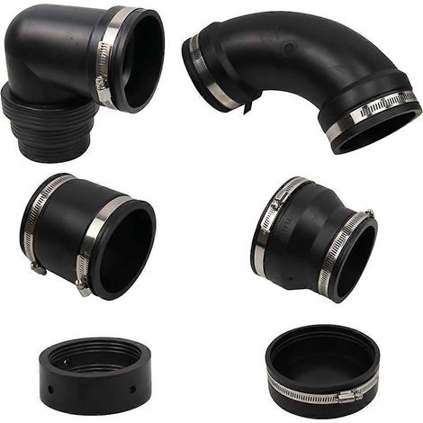 Sanitäranschlussset für Abwasser aus Wohnmobilen und Wohnwagen (schwarz) (1/5)