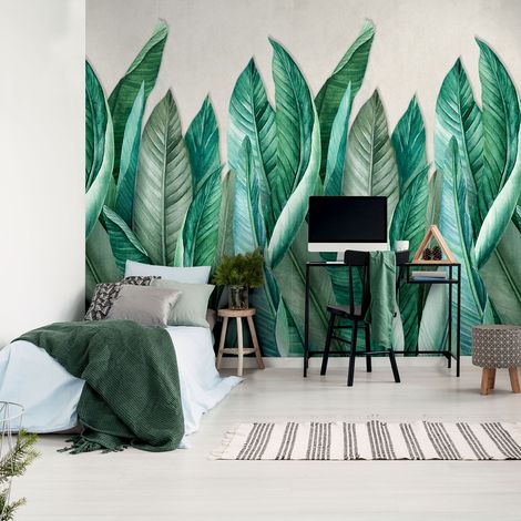 Papier peint feuilles de bananier 159x280cm (1/4)