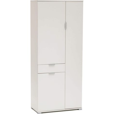 Armadio a 3 ante con cassetto centrale in nobilitato bilaminato Linea Classic - Rovere grigio (1/5)
